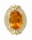 OVAL CITRINE SLIDE W/FLEUR DELIS TOP