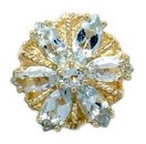 SLIDE W/ AQUAMARINE IN A FLOWER DESI