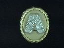 INITIAL "BLOCK" OVAL SOLID BACK SLID