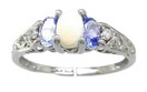 LDS OV OPAL & TANZ RING W/2 DIAS