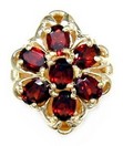 SOLID BACK SLIDE W/OVAL GARNETS