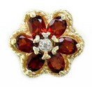 SD W/DIA CTR 6 OV GAR/FLOWER DESIGN