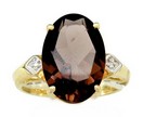 LDS SMOKY AND DIAMOND RING
