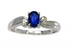 LDS OV SAPPHIRE RING W/SWIRL SHANK