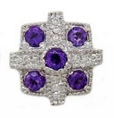 SOL BACK SLID W/AMETHYST & DIAMONDS