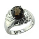 LDS OVAL CCB SMOKEY & DIA RING