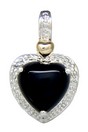 LDS SILVER & 14 H/S ONYX PENDANT W/D