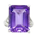 LDS LARGE E/C AMETHYST SILVER RING