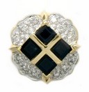 ROUND SCALLOPED SAPPHIRE SLIDE SURRO