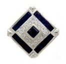 SQUARE DIA & SAPP SLIDE W/GOLD CORNE
