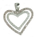 LDS PINK & WHITE DIAMOND HEART PENDA