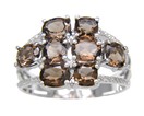 LDS ANT CUSH & OV SMOKEY MULTI STONE