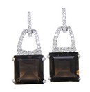 LDS SQUARE SMOKEY & DIAMOND RING
