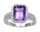 LDS E/C AMETHYST & DIAMOND RING