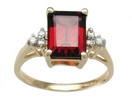 LDS BASIC EM/CUT MOZ GARNET RING W/6