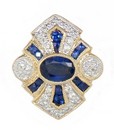 LDS SOLID BACK SAPPHIRE & DIA SLIDE