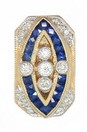 LDS SOLID BACK SAPPHIRE & DIA SLIDE