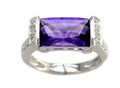 LD AMETHYST CUSHION CABISHON RING WI