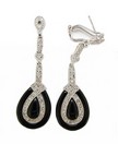ONYX AND DIAMOND DROP EARRINGS