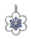 LDS OVAL TANZ & DIAMOND FLOWER PENDA
