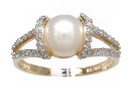 LDS PEARL & DIAMOND RING