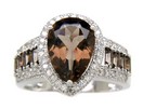 LDS P/S C/B SMOKEY BAG RING W/DIAS