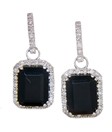 LODS E/C FACETED ONYX & DIAMOND EARR