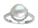 LDS PEARL & DIAMOND RING