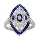 LDS SAPPHIRE & DIAMOND RING