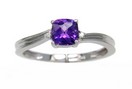 LDS AMETHYST AND DIAMOND RING