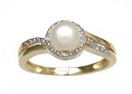 LDS PEARL & DIAMOND RING