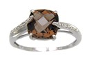LDS CUSH SMOKEY & DIAMOND RING