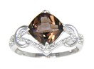 LDS CUSH SMOKEY & DIAMOND RING