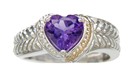 LDS H/S AMY SILVER & GOLD RING W/DIA