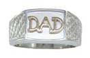 GENTS SILVER & 14Y GOLD DAD RING W/1