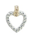 LDS SILVER & GOLD HEART PEND W/CHOCO