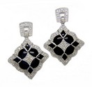 LDS ONYX & DIAMOND EARRINGS