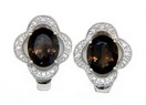 LDS OV SMOKY & DIAMOND EARRINGS