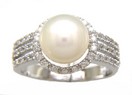LDS PEARL & DIAMOND RING