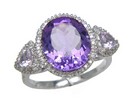 LDDS OV & TRILL AMETHYST RING W/DIAS