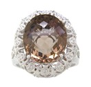 LDS OV C/B SMOLEY & DIAMOND RING