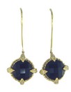 LDS RD C/B ONYX & DIAMOND EARRINGS