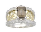 LDS E/C SMOKEY & DIAMOND RING
