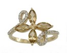 LDS MQ SMOKEY & DIAMOND RING