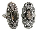 LDS SMOKEY & MARCASITE SILVER RING