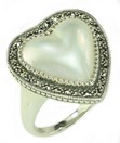 LDS H/S MABE PEARL & MARCASITE RING