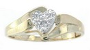 LDS PETITE HEART RG W/1 DIAMOND