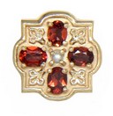 OVAL GARN SLIDE W/PRL CENTER-FLEUR D