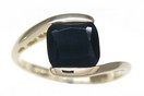 LDS ANT CUSHION FAC/ONYX RING