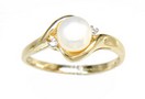 LDS PEARL & DIAMOND RING
